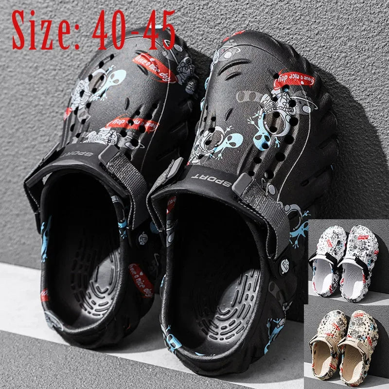 2024 Summer New Men's Slippers Outdoor Garden Clogs Male Casual Shoes Fashion Luxury Sandals Comfort Home Soft Slippers 40-45