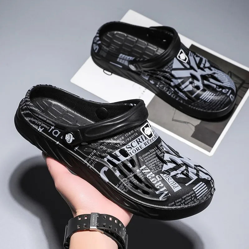 2024 Summer plus-size men's slippers Sandals Casual shoes Fashion comfortable soft slippers