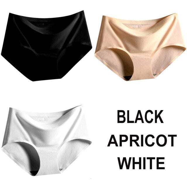 TrowBridge 3PCS/Set Women's Panties Silk Satin Seamless Underwear